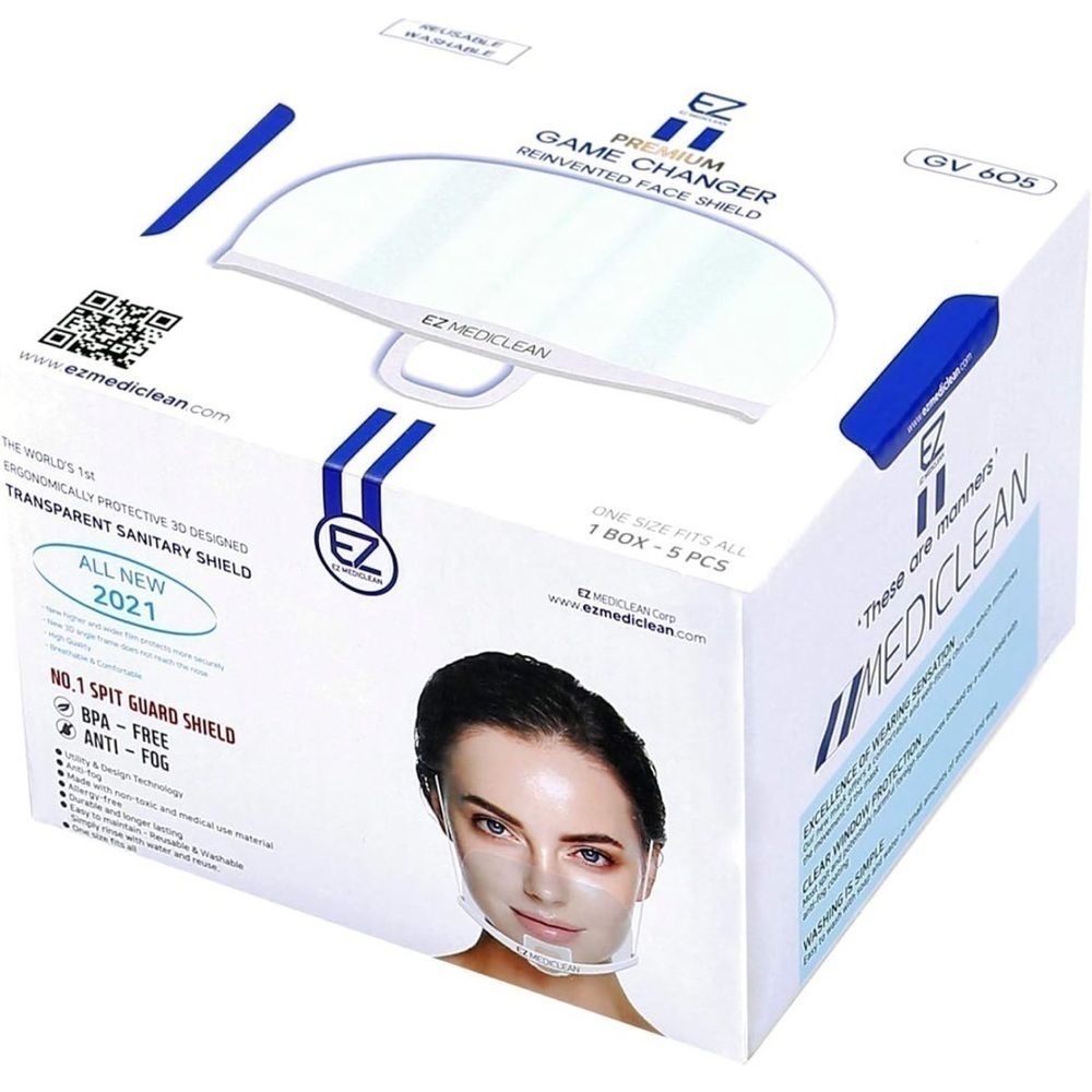 Anti-Fog Transparent Face Shield SG4 Open Mask medical /beauty/Food Handler x2